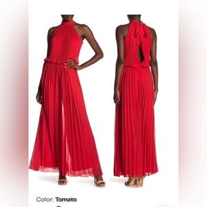 Meghan LA pleated wide leg jumpsuit.